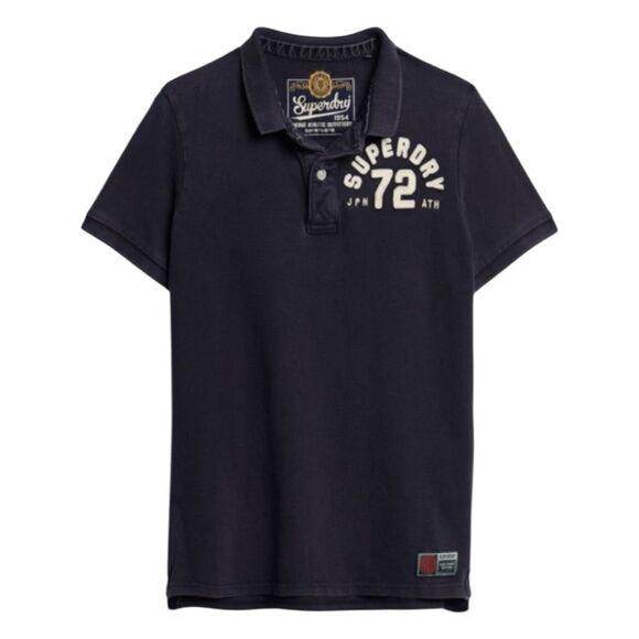 Superdry Vintage Athletic Polo Shirt Eclipse Navy Blue XL - Picture 3 of 14